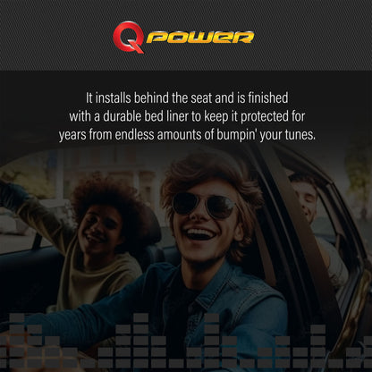 Q Power QBFORDFF09208 8 Inch Dual Port Subwoofer Box for Ford F150, F250, & F350