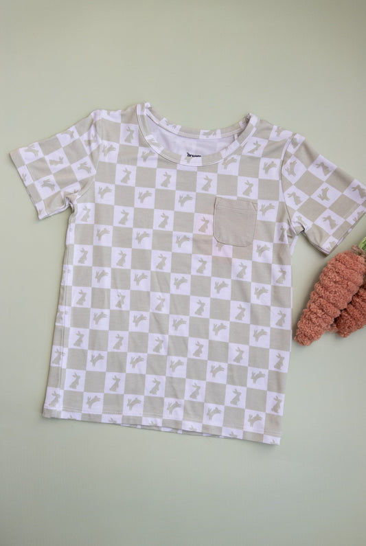 HIPPITY SAGE CHECKERS DREAM POCKET TEE