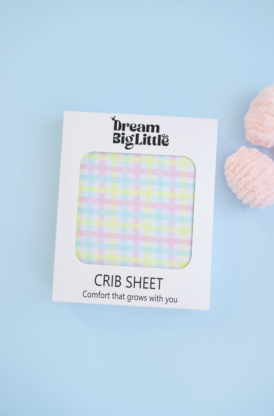 SPRING GINGHAM DREAM CRIB SHEET