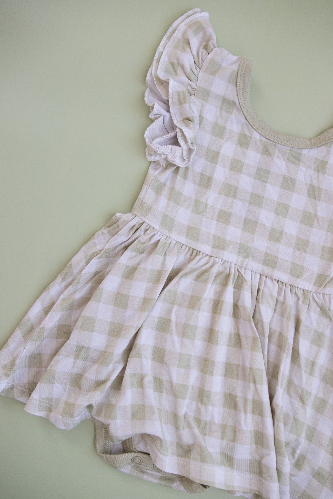 SAGE GINGHAM DREAM BODYSUIT DRESS