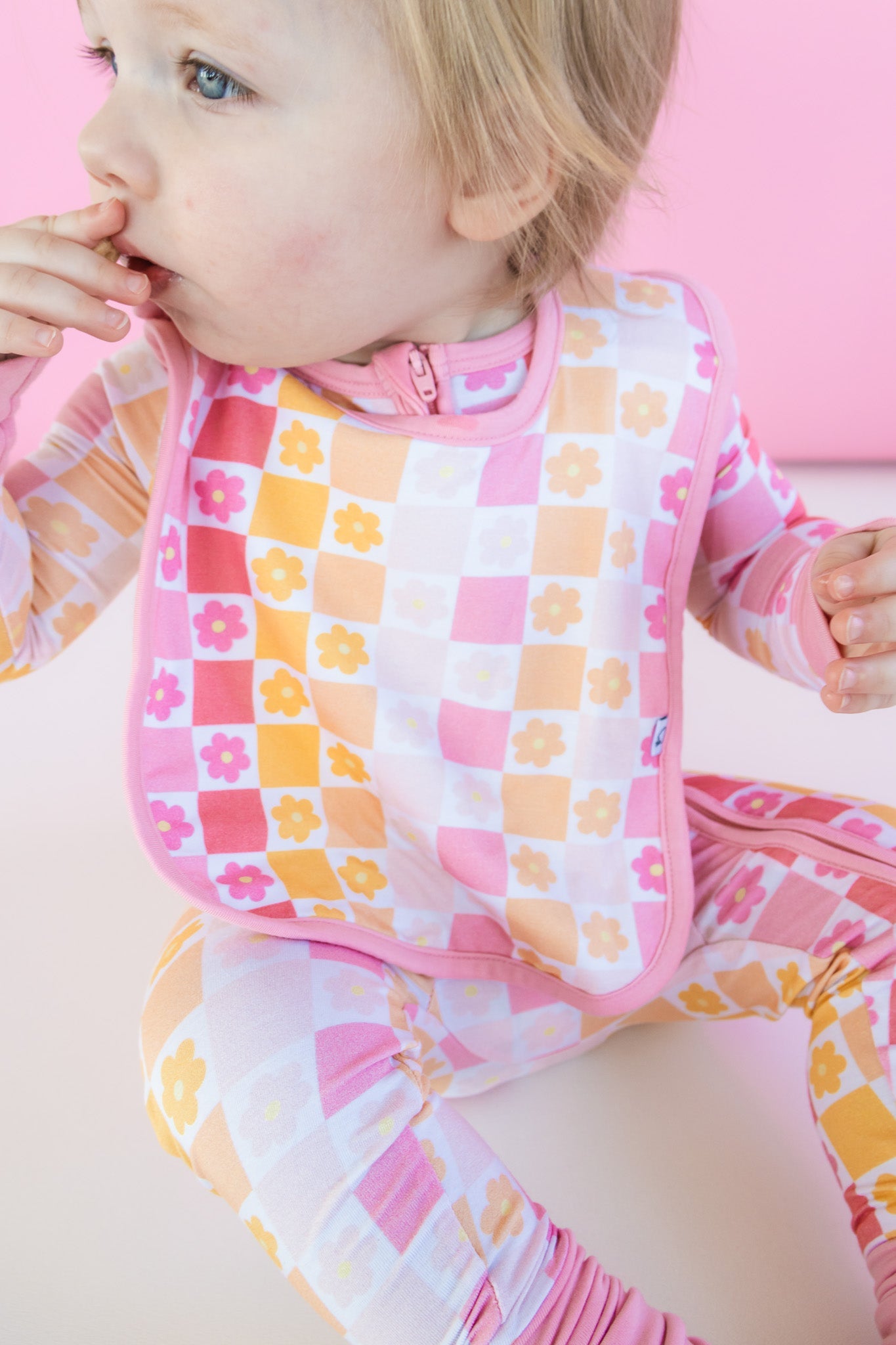 SUMMER SUNSET CHECKERS DREAM BABY BIB