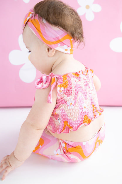 GROOVY FLORAL DREAM SMOCKED FLARE SET