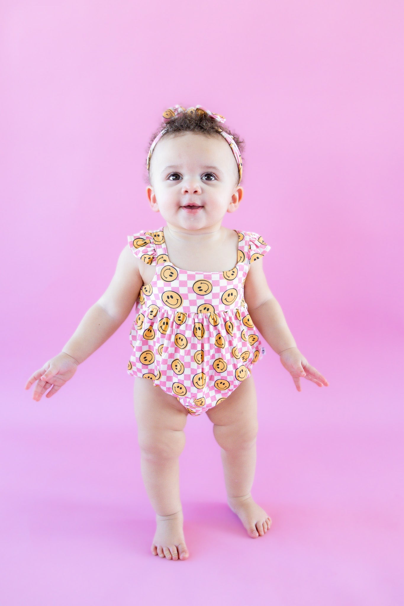 BLUSHIN' CHECKERS DREAM BUBBLE ROMPER