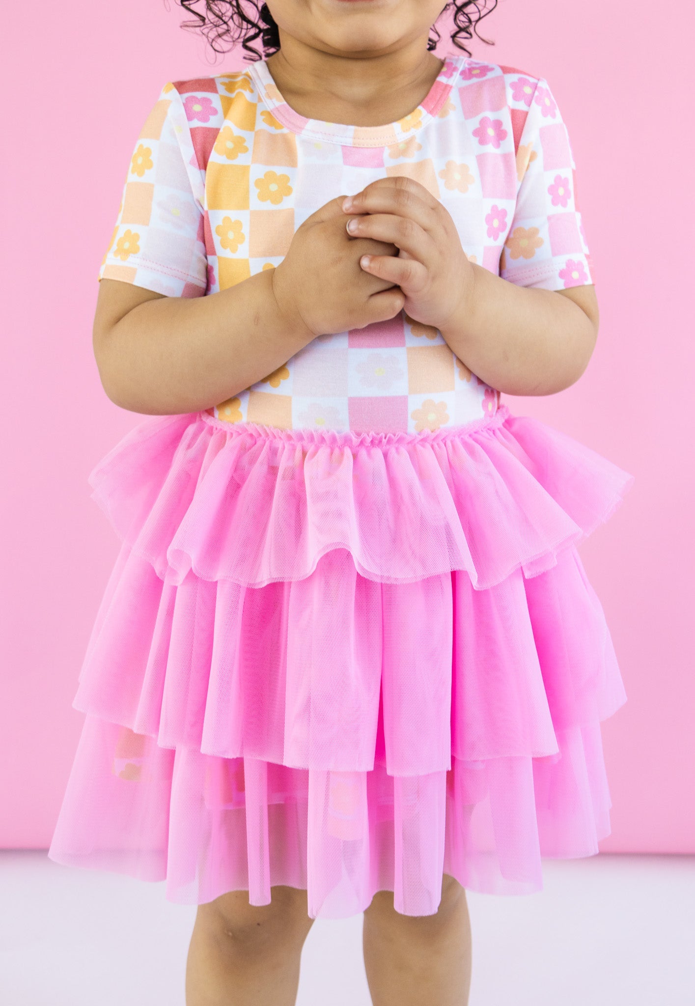 SUMMER SUNSET CHECKERS DREAM TUTU DRESS