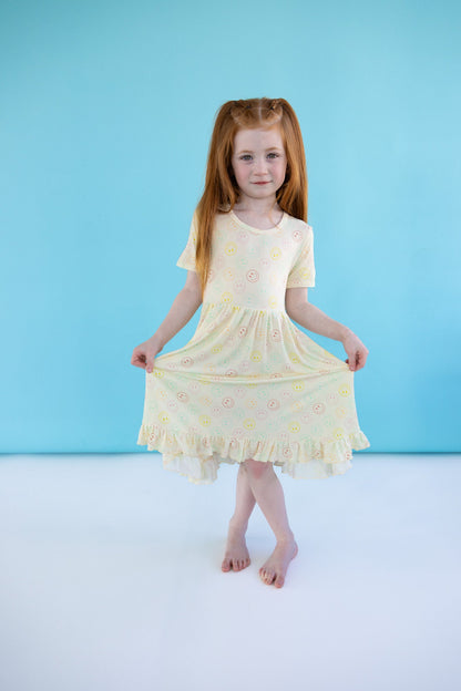 PASTEL SMILES DREAM RUFFLE DRESS