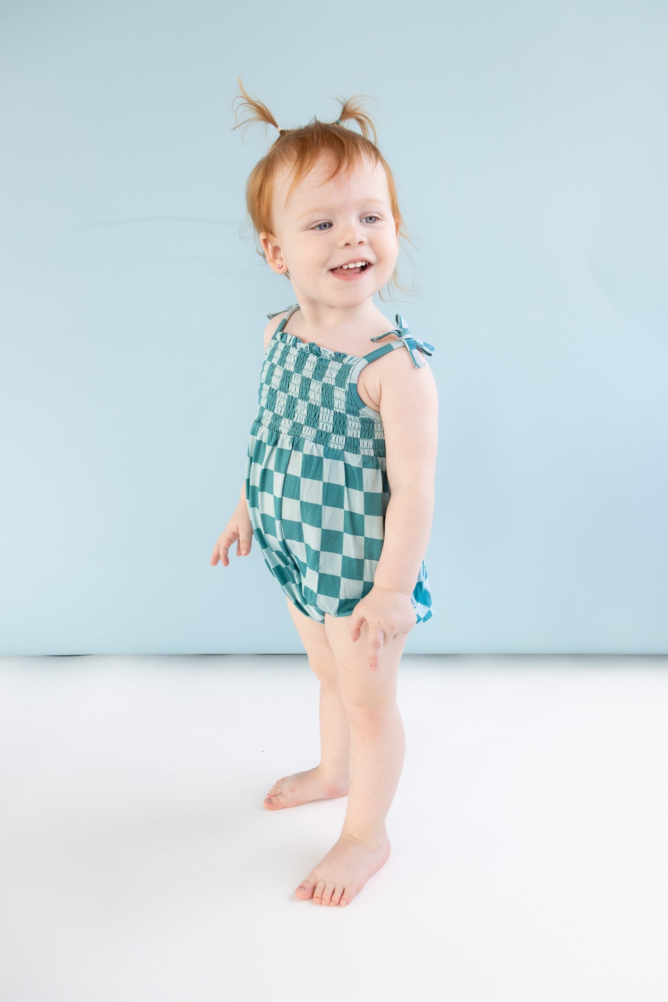 STORMY CHECKERS DREAM BUBBLE ROMPER