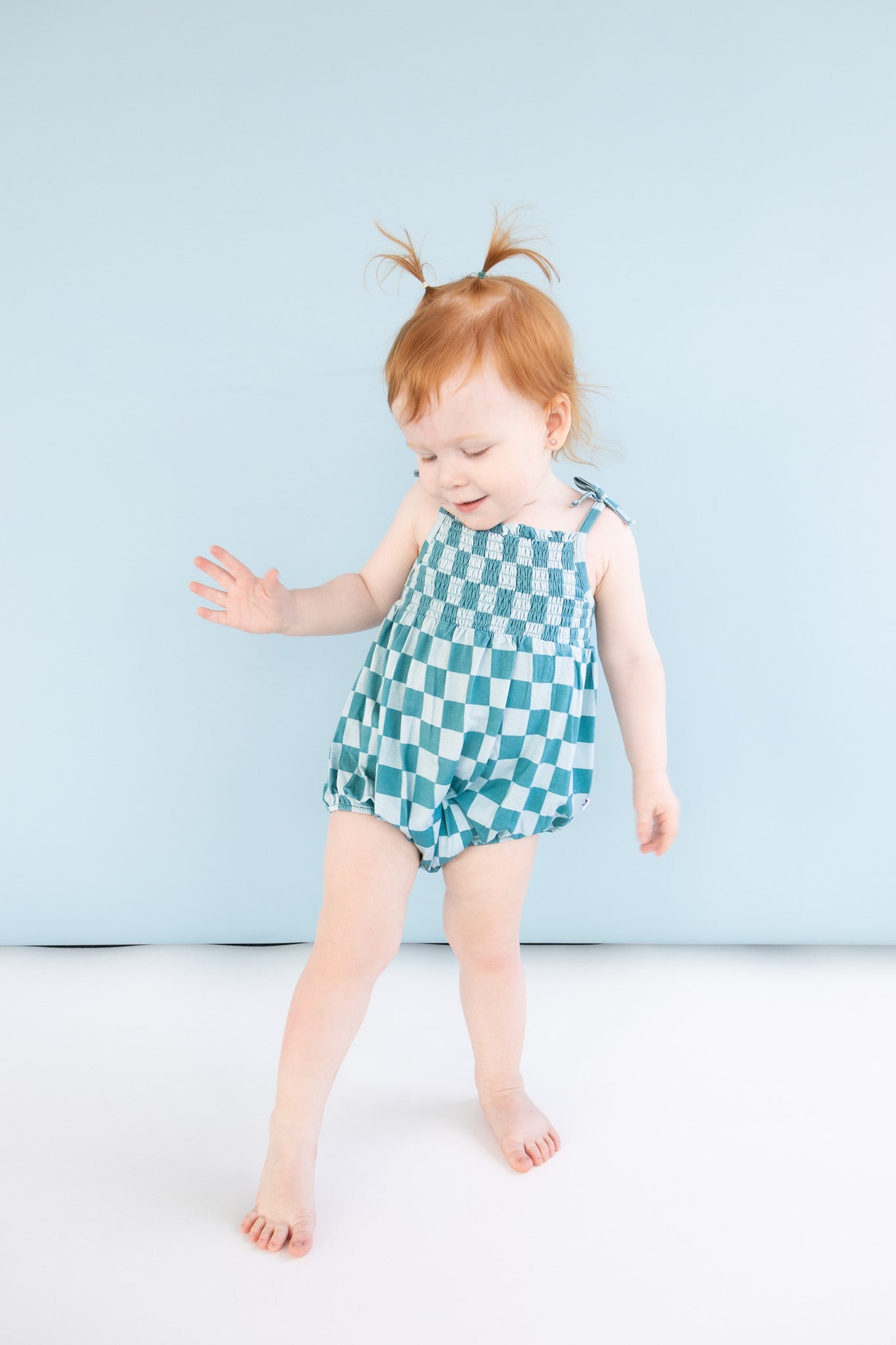 STORMY CHECKERS DREAM BUBBLE ROMPER