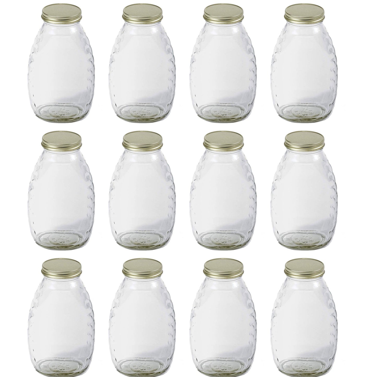 Little Giant HJAR16 16-Ounce Beekeeping Honey Skep Jar w/ Airtight Lid (24 Jars)