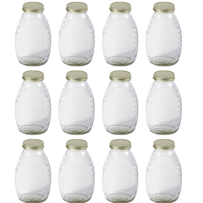 Little Giant HJAR16 16-Ounce Beekeeping Honey Skep Jar w/ Airtight Lid (24 Jars)