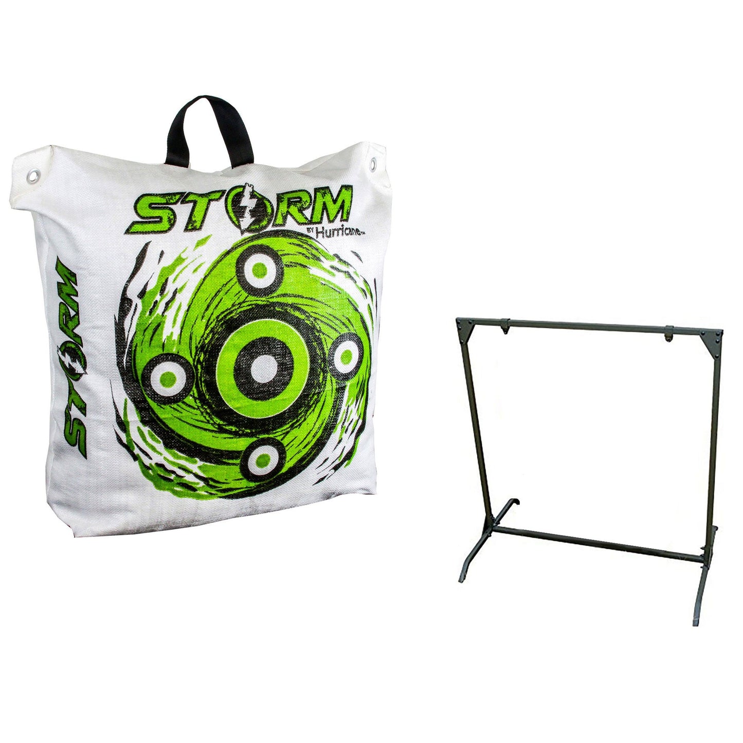 Hurricane 600 FPS High Contrast Archery Bag Target & 30 Inch Bag Target Stand