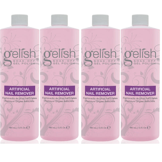 Gelish Artificial Refill Soak Off Gel Nail Polish Remover 16 Fluid Oz. (4 Pack)