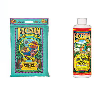 Foxfarm Organic Garden Potting Soil 12 Quarts & Liquid Organic Plant Food