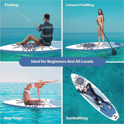 Inflatable Stand Up Paddle Board "Simple Deluxe Premium SUP for All Skill Levels, Pink Paddle Boards for Adults & Youth, Blow Up Stand-Up Paddleboards with Accessories & Backpack, Surf Control