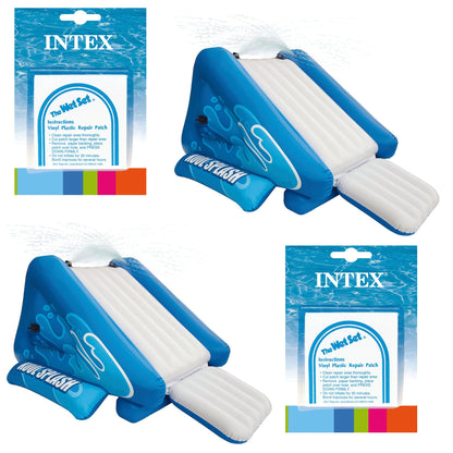 Intex Inflatable Pool Water Slide, Blue (2 Pack) & Intex Repair Kit (2 Pack)