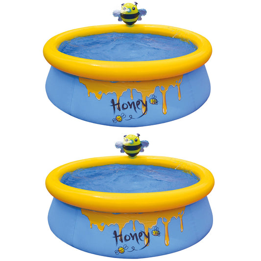 JLeisure 5' x 16.5" Bee Spray Inflatable Above Ground Kid Swimming Pool (2 Pack)
