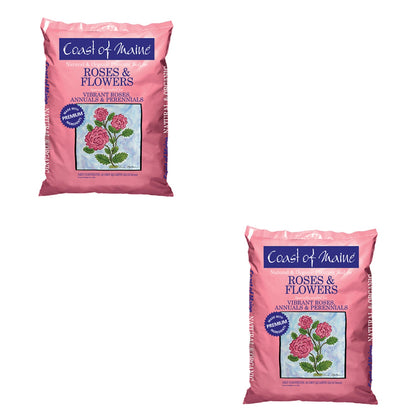 Coast of Maine Organic Potting Soil for Roses and Flowers, 20 Quart Bag (2 Pack)
