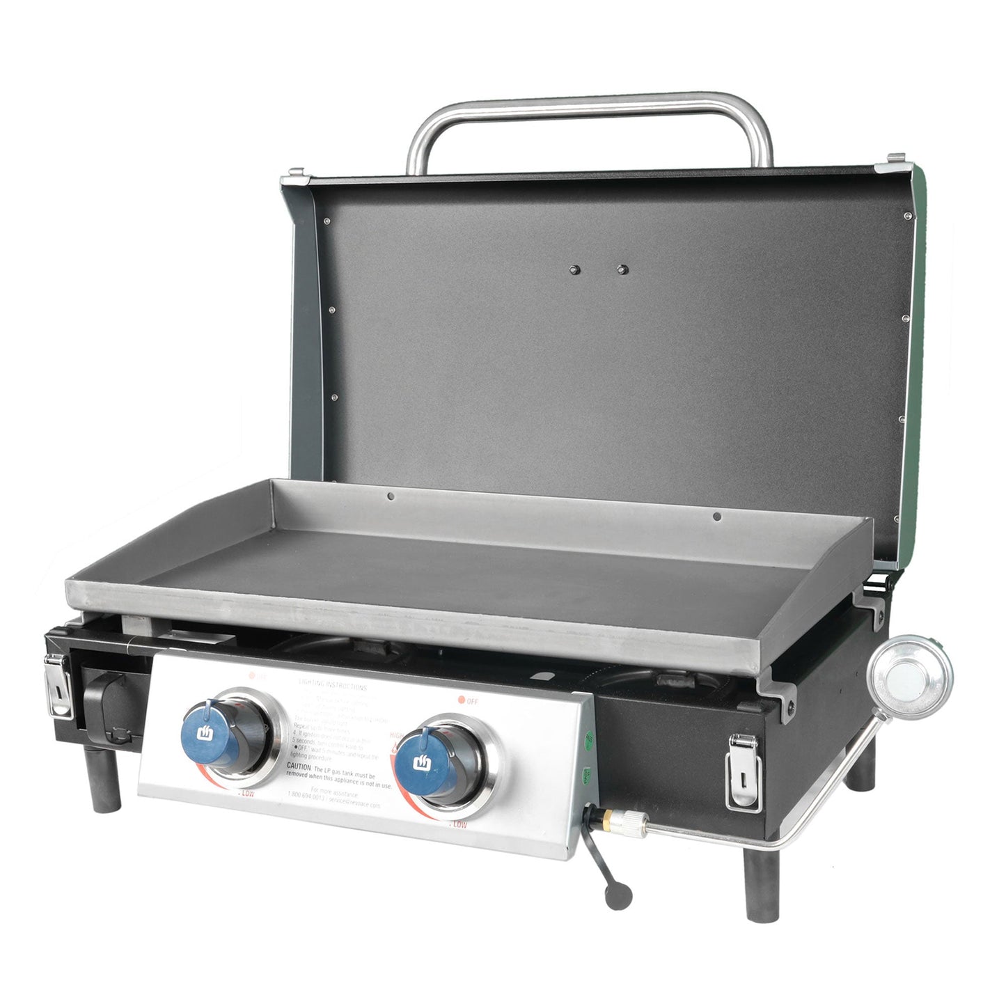 Razor Griddle GGT2131M 25 Inch Portable 2 Burner LP Propane Gas Grill, Steel