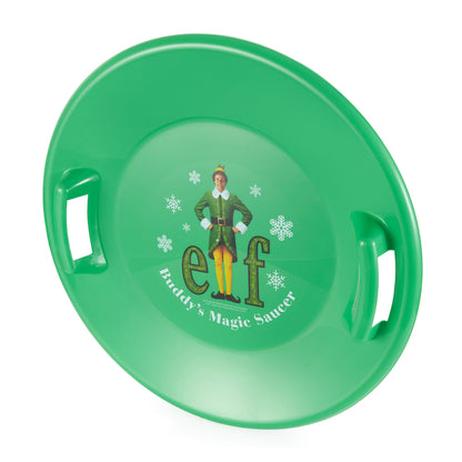 Slippery Racer Downhill Buddy The Elf Plastic Saucer Disc Sled, Green (2 Pack)