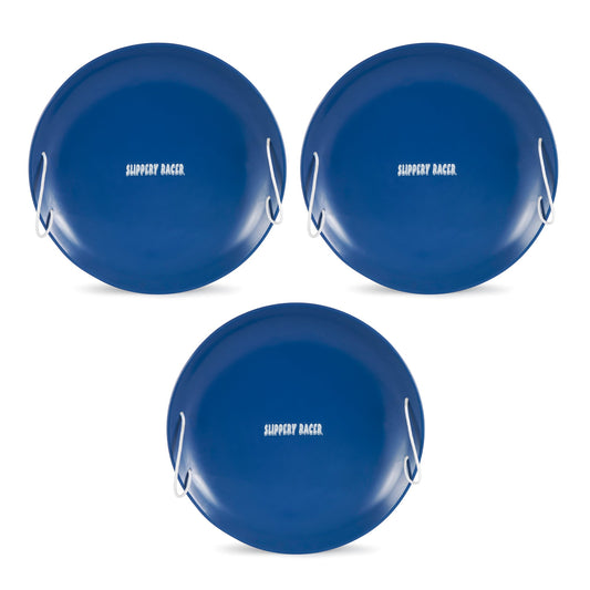 Slippery Racer ProDisc 26" Heavy Duty Metal Saucer Sled w/ Rope Handles (3 Pack)