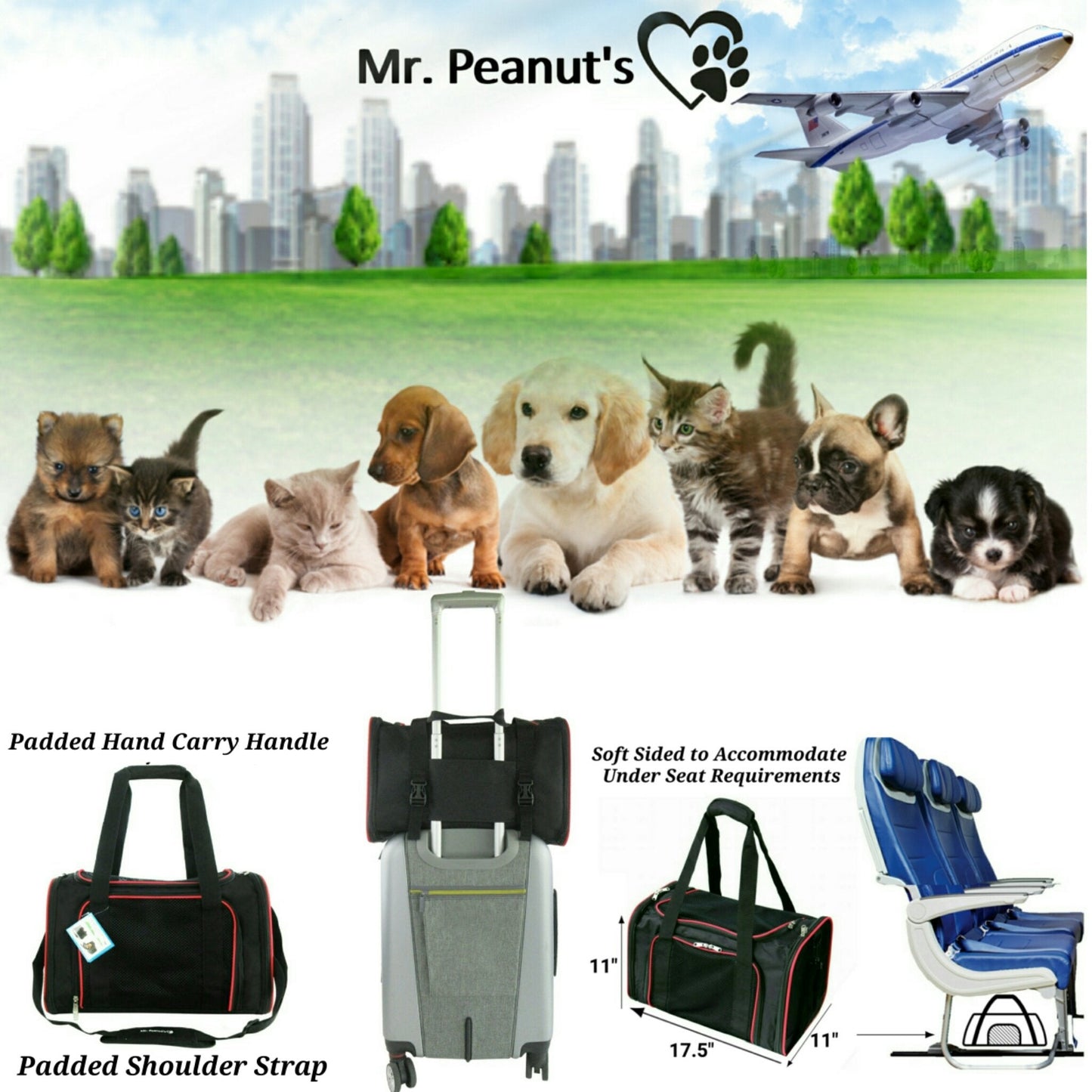 Mr. Peanut's Silver Series Airline Capable Soft Sided Pet Carrier