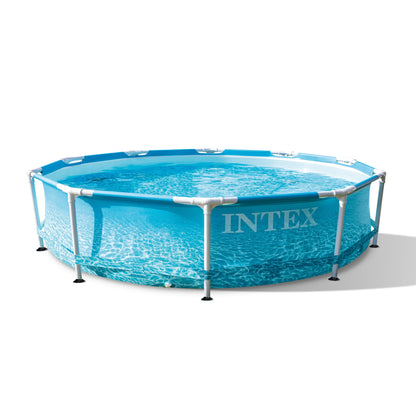 Intex 28207EH 10' x 30" Steel Metal Frame Beachside Swimming Pool w/ Filter Pump