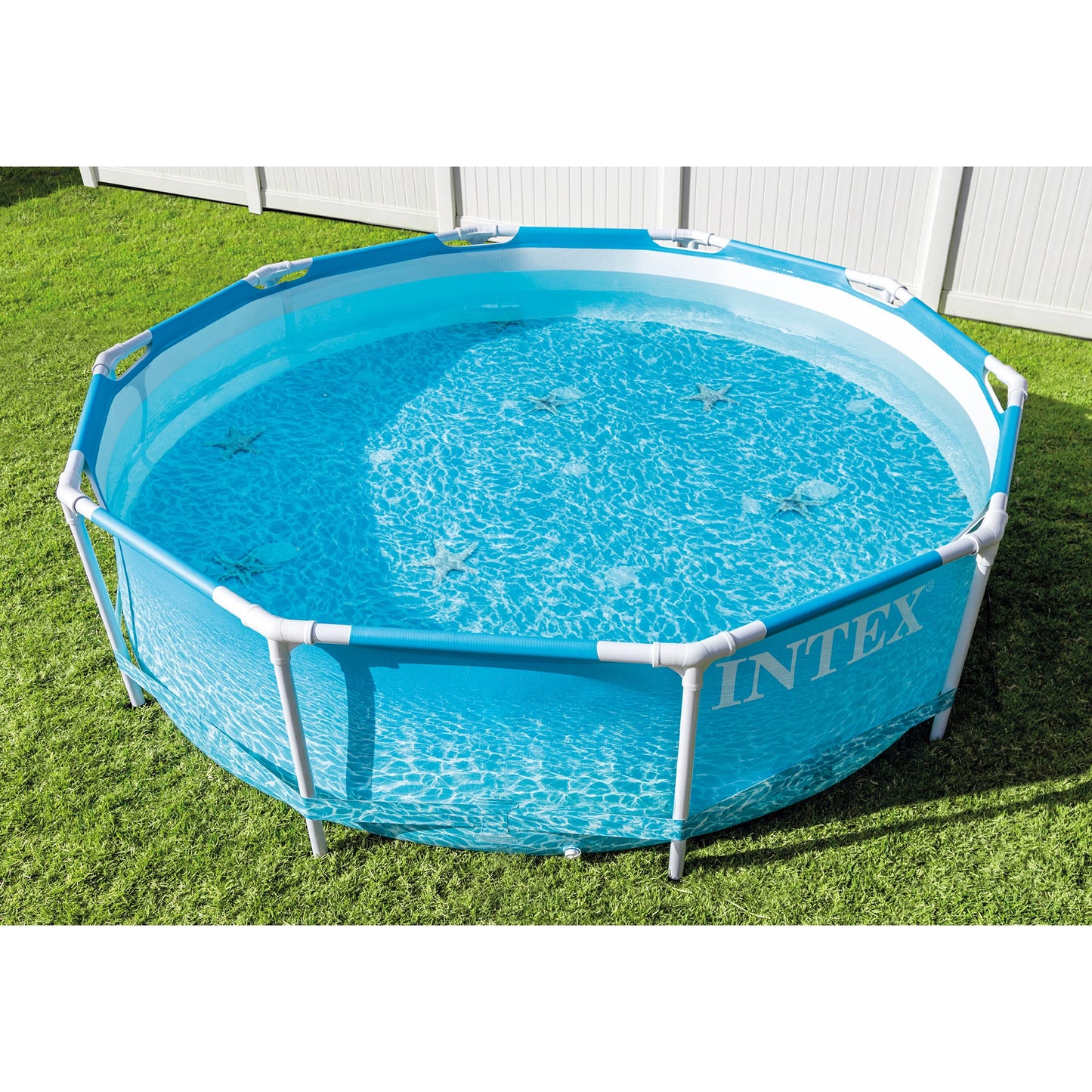Intex 28207EH 10' x 30" Steel Metal Frame Beachside Swimming Pool w/ Filter Pump
