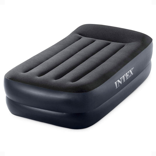 Intex Dura Beam Plus Pillow Raised Airbed Mattress with Built in Pump, Twin
