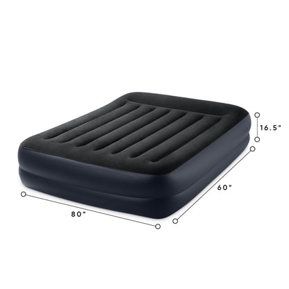 Intex 64123ED Air Mattress, Dura Beam Plus Pillow Rest w/ Built in Pump, Queen