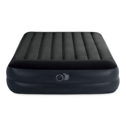 Intex 64123ED Air Mattress, Dura Beam Plus Pillow Rest w/ Built in Pump, Queen