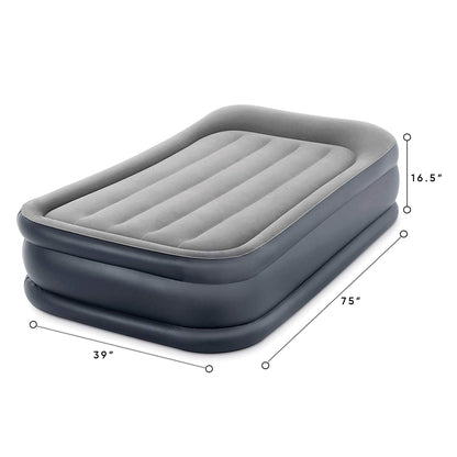Intex Dura Beam Deluxe Pillow Bed with Built In Pump, Twin