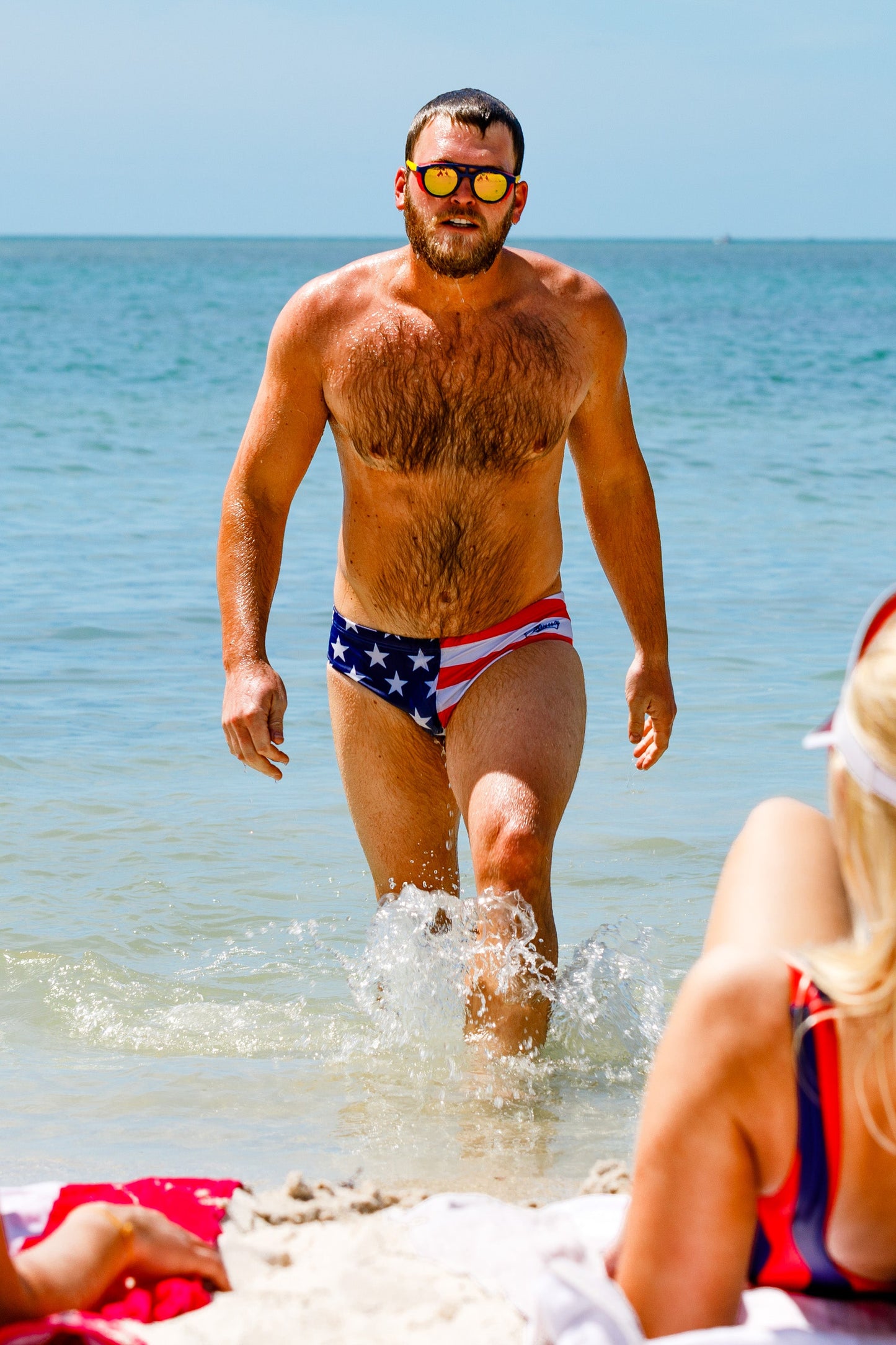 The Unsurpassed Summer Ass | American Flag Swim Brief