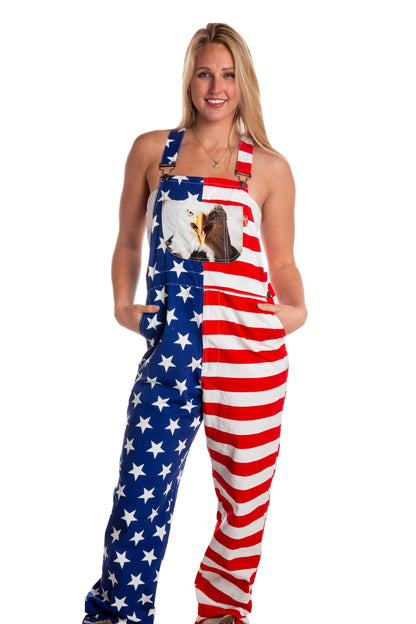 The Screamin Eagles | Women's Unisex American Flag Overalls