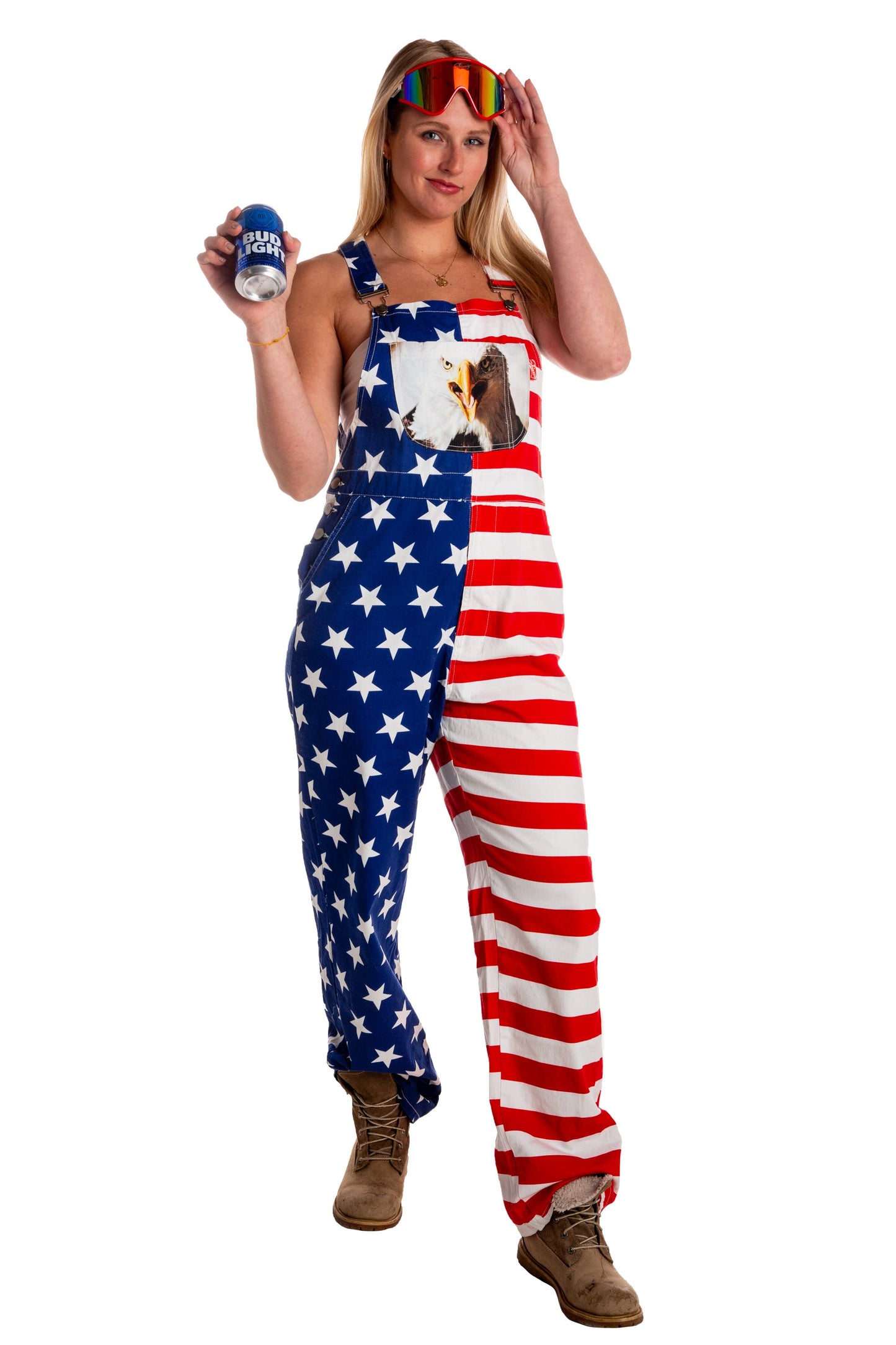 The Screamin Eagles | Women's Unisex American Flag Overalls