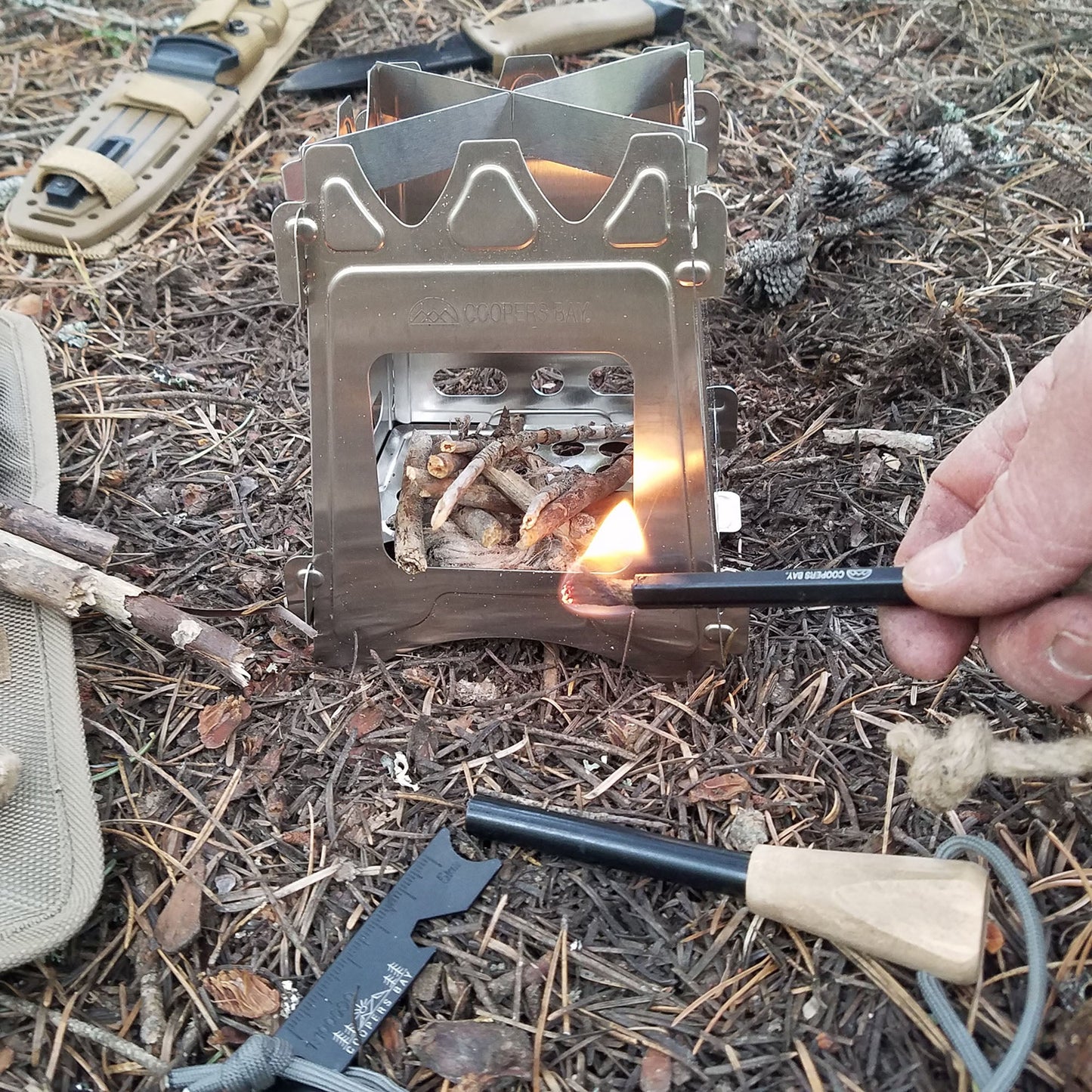 Hiker Twig Stove - LiteWeight Stainless Steel Flat-Pack Stove