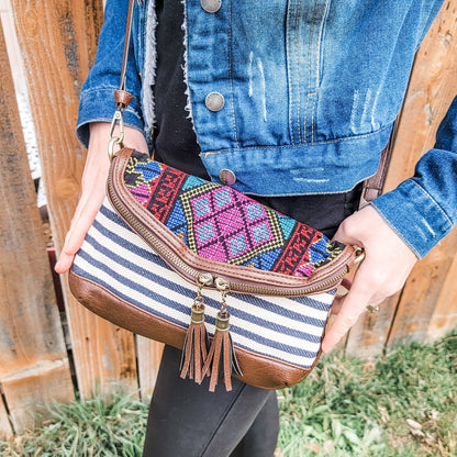 Montana Cross Body Purse - Navy Stripe