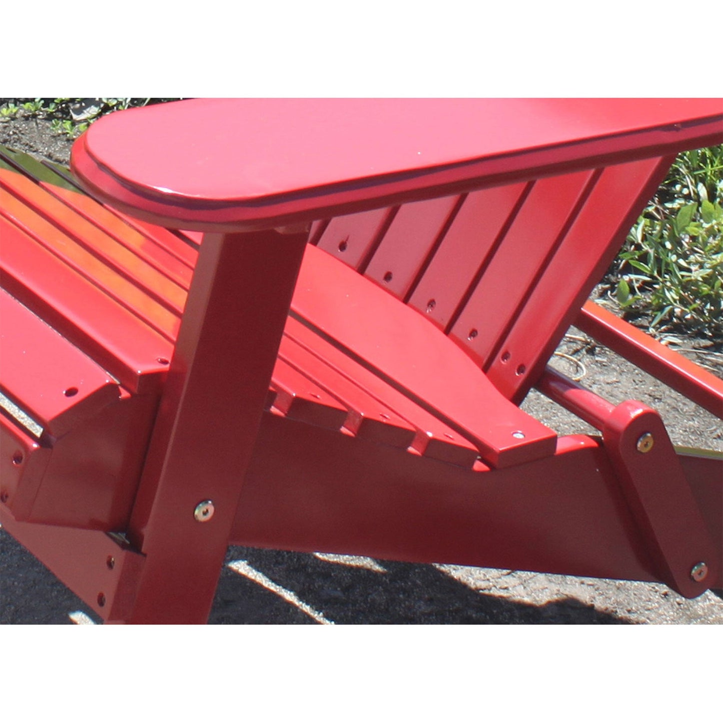 Northbeam Outdoor Portable Foldable Wooden Adirondack Deck Lounge Chair, Red