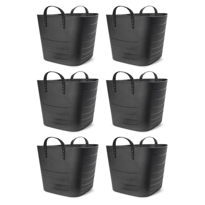 Life Story Tub Basket 25 Liter Plastic Storage Tote Bin with Handles (6 Pack)