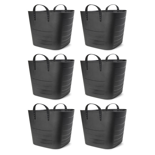 Life Story Tub Basket 25 Liter Plastic Storage Tote Bin with Handles (6 Pack)