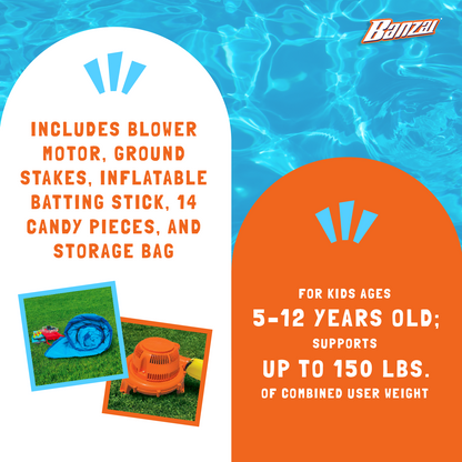 Banzai Outdoor Inflatable Pinata Bash Party Slide Aquatic Activity Water Park