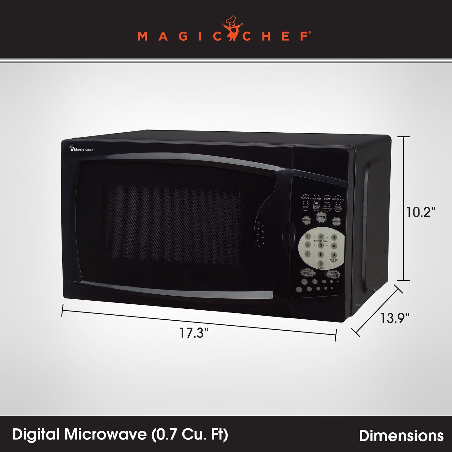 Magic Chef 700 Watt 0.7 Cubic Feet Digital Microwave (Certified Refurbished)