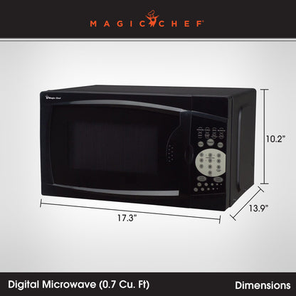 Magic Chef 700 Watt 0.7 Cubic Feet Digital Microwave (Certified Refurbished)