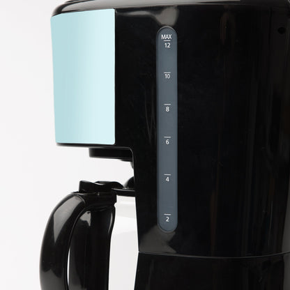 Haden Coffee Machine, 12 Cup Programmable Drip Coffee Maker, Turquoise & Chrome