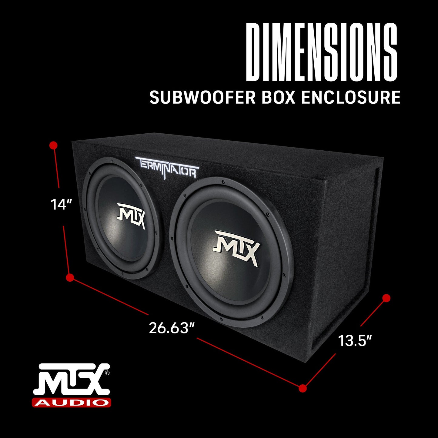 MTX TNE212D 12-Inch 1200-Watt Car Audio Dual Loaded Subwoofer Box Enclosure