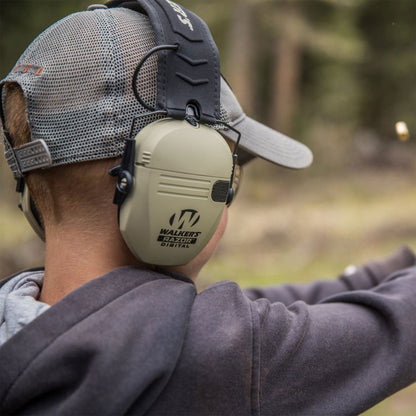 Walker's Razor Slim Shooter Folding Ear Protection Muffs with NRR of 23dB, White