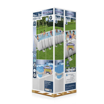 Bestway Power Steel 21' x 9' x 52" Rectangular Above Ground Swimming Pool Set