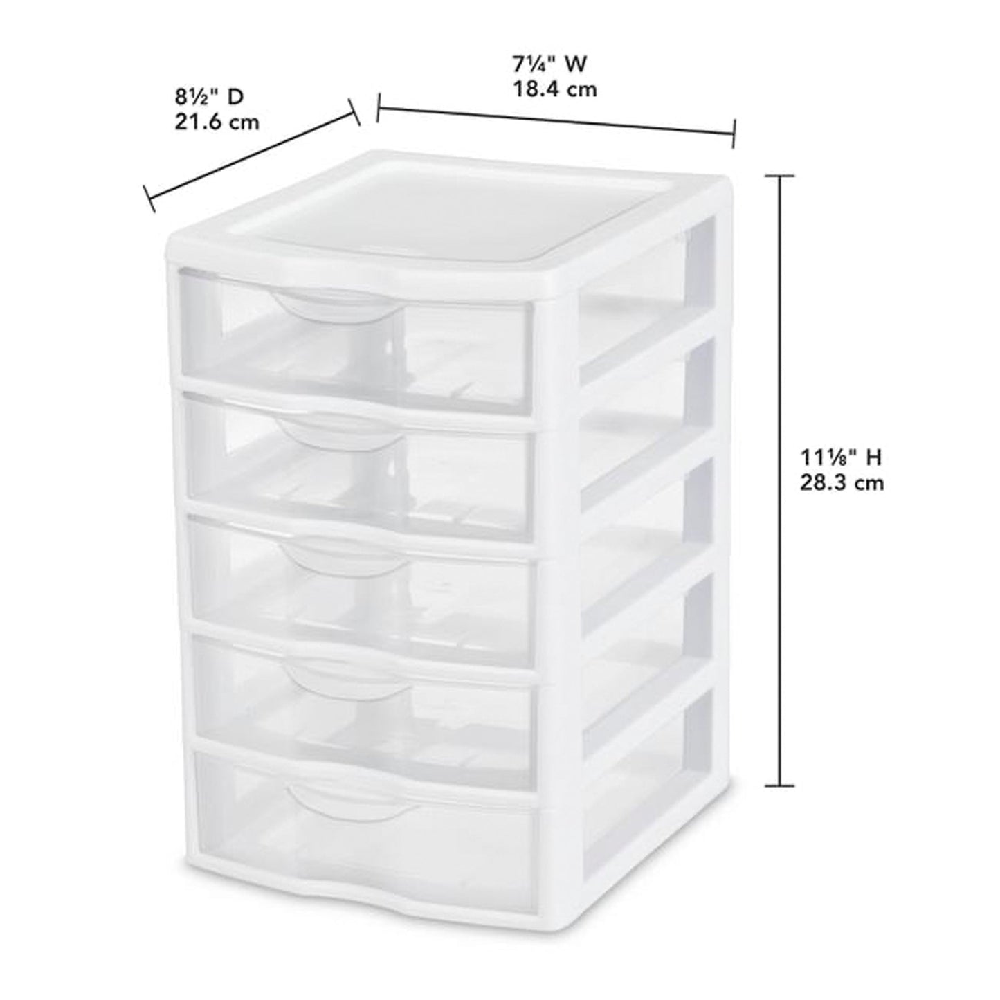 Sterilite Clearview Small Plastic 5 Drawer Desktop Storage Bin System, 16 Pack