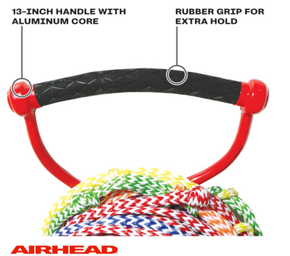 Airhead 75' Long 8 Color Coded Section Water Skiing Training Rope w/ 13" Handle