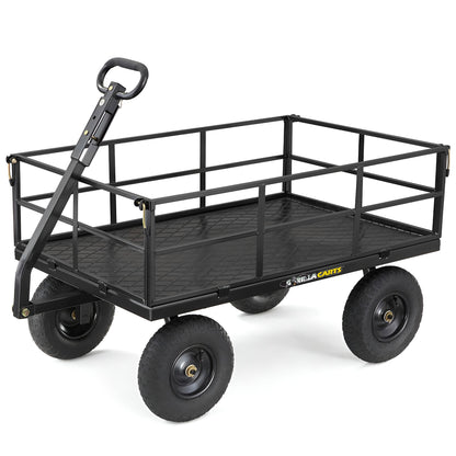 Gorilla Carts Steel Utility Cart, 9 Cubic Feet Garden Wagon with Removable Sides