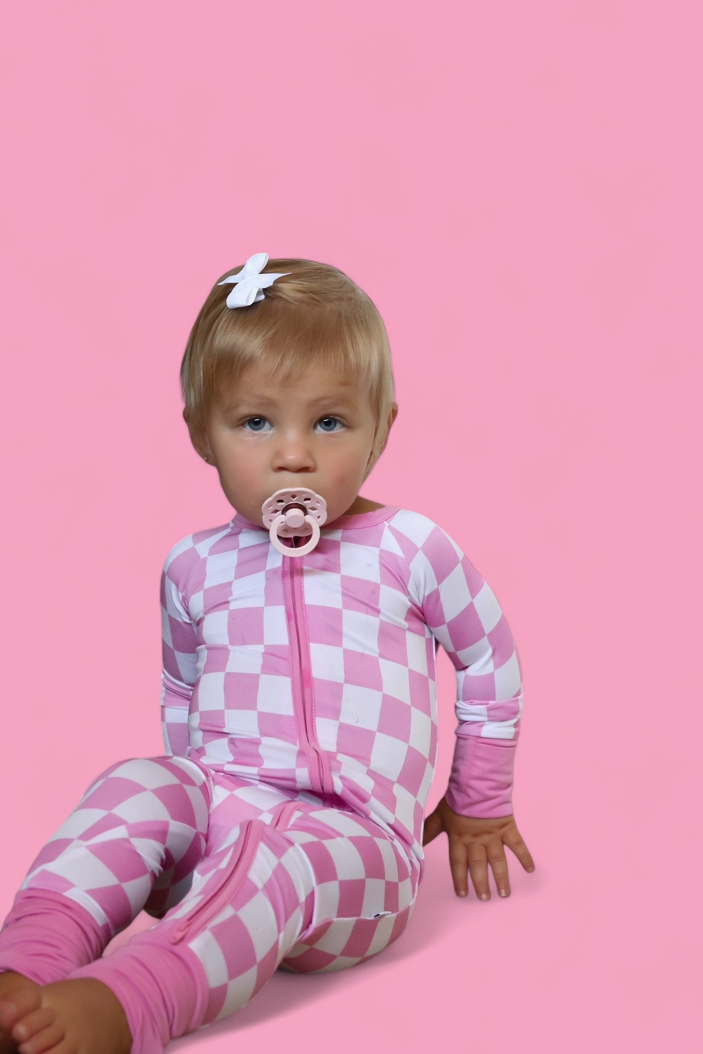 BUBBLEGUM CHECKERS DREAM ROMPER