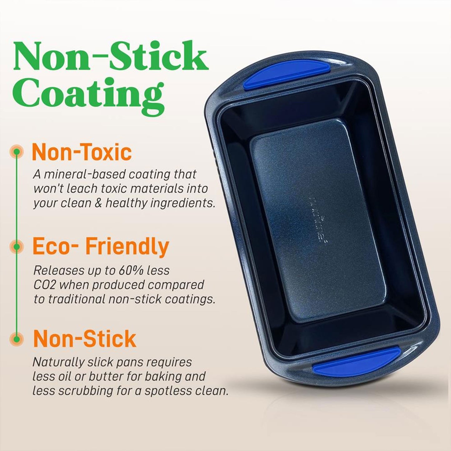 NutriChef Kitchen Non Stick Blue Diamond Carbon Steel 10 Pc Bakeware Set (2 Pack)